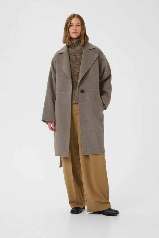 Inwear YillaIW Short Coat Sandy Grey Melange - Image 3