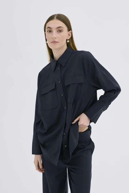 My Essential Wardrobe JaneMW Shirt Total Eclipse (navy) - Image 5