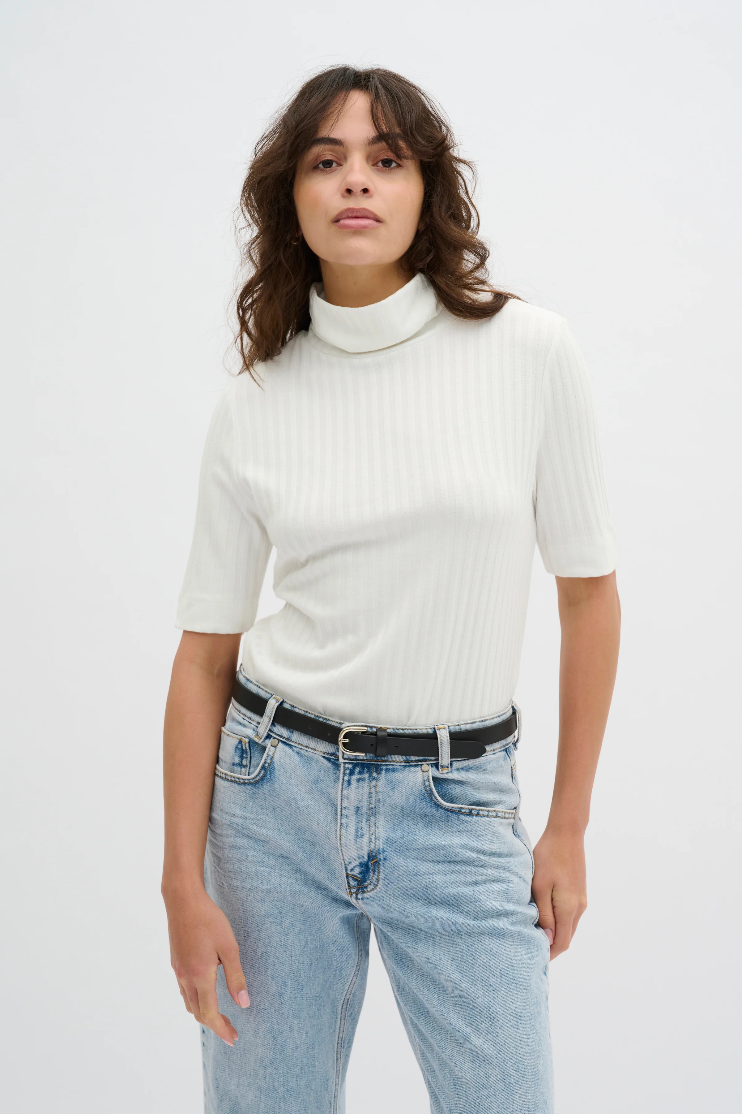 My Essential Wardrobe JanniMW Rollneck Blouse Snow White - Image 2