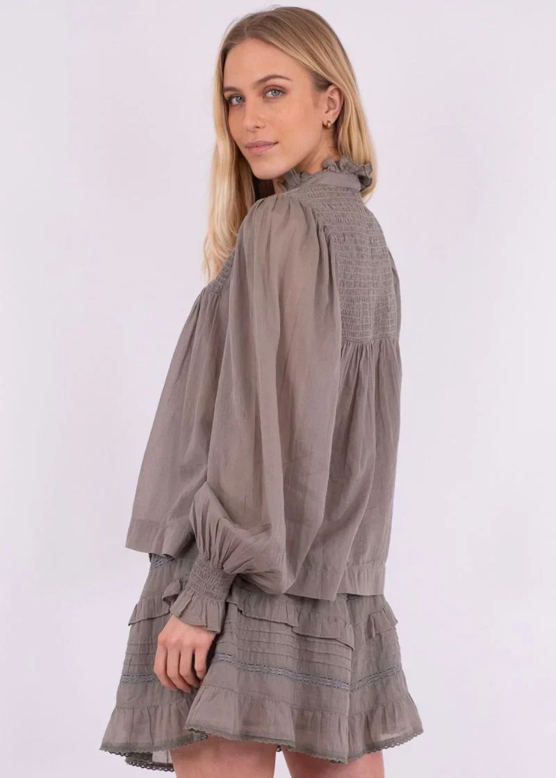 Neo Noir Jill S Voile Blouse smoke green - Image 7