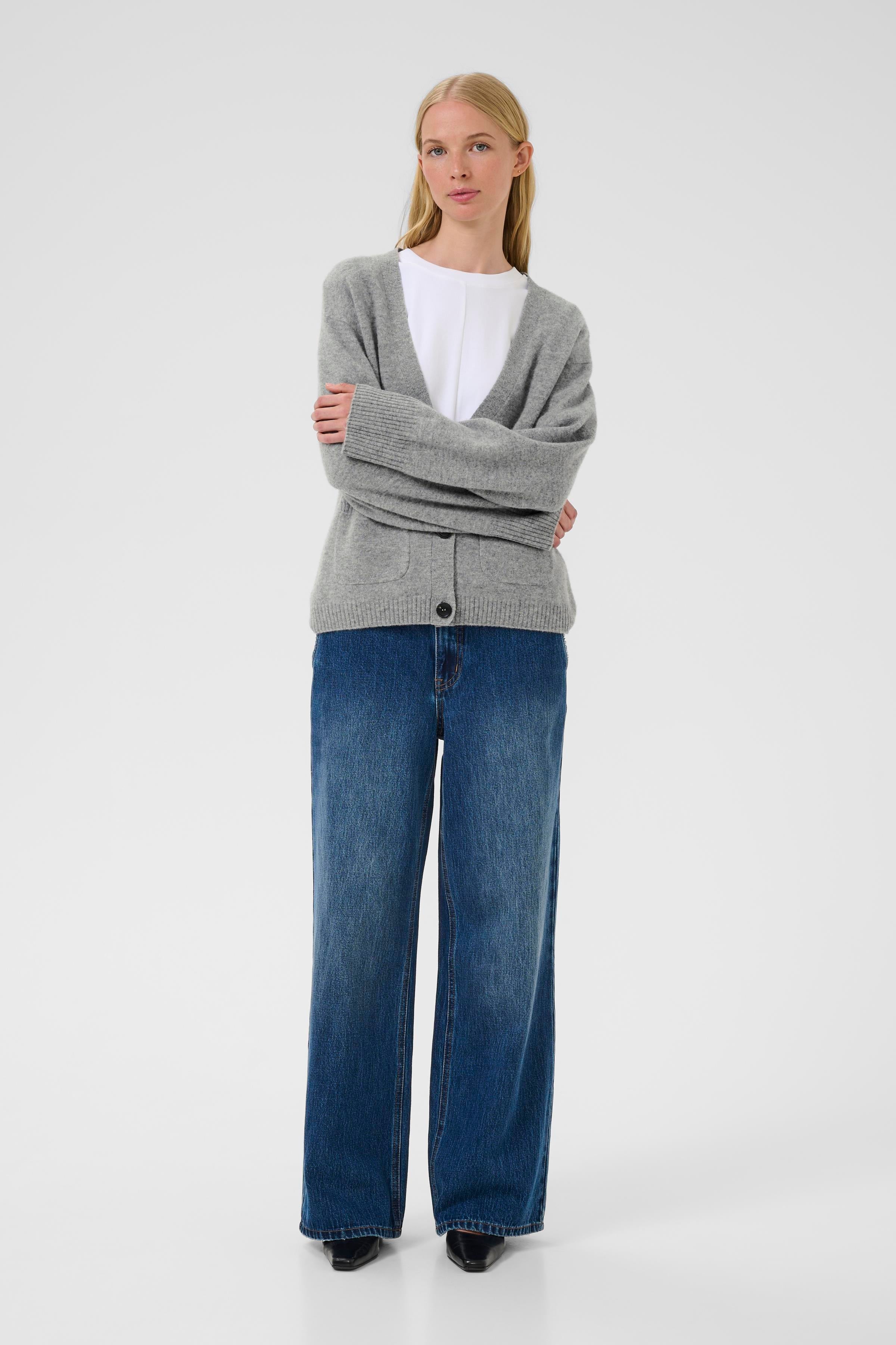 Karen by Simonsen KBAnemone Cardigan Medium Grey Melange - Image 7