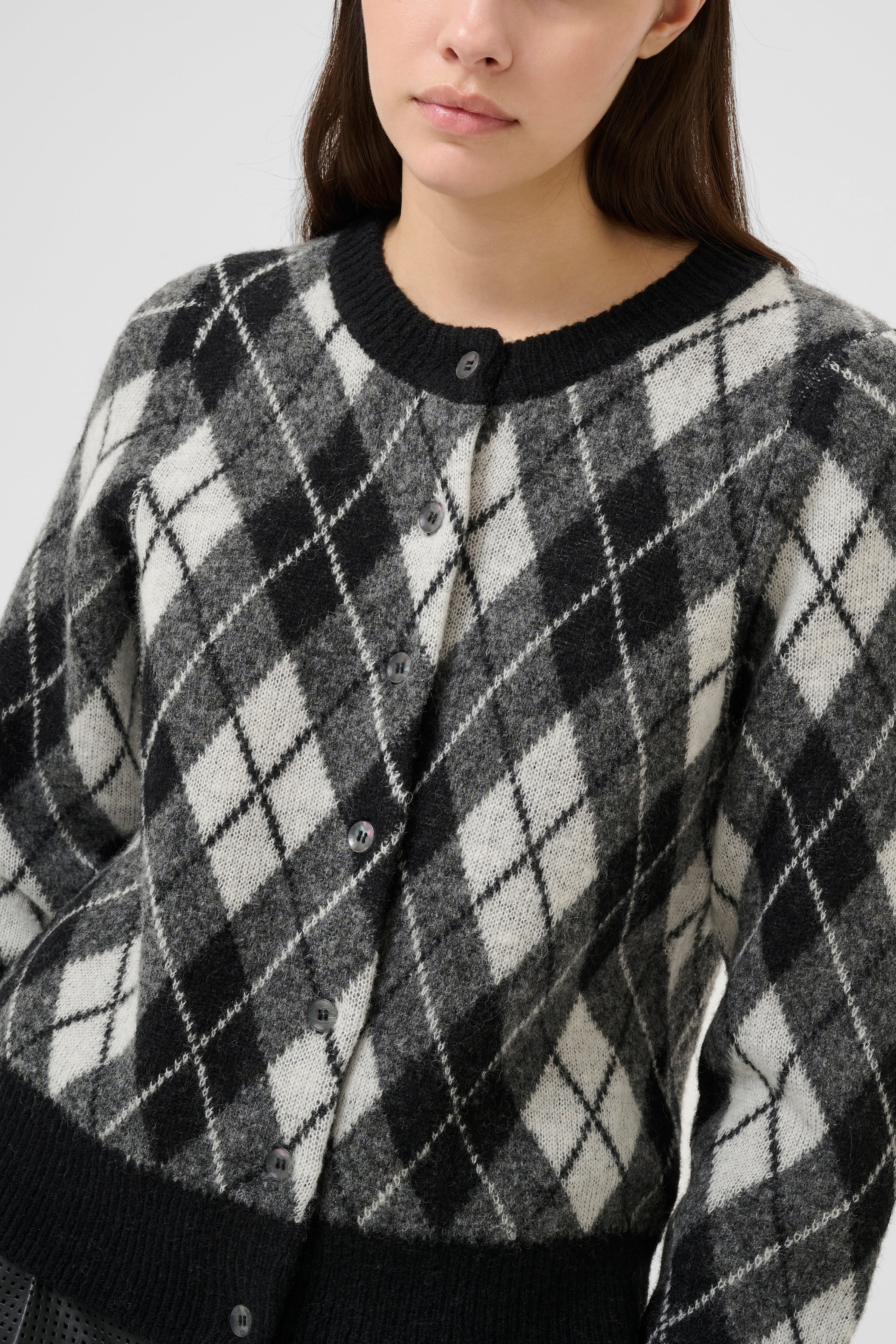 Karen by Simonsen KBConstantine Cardigan Black Harlequin - Image 4
