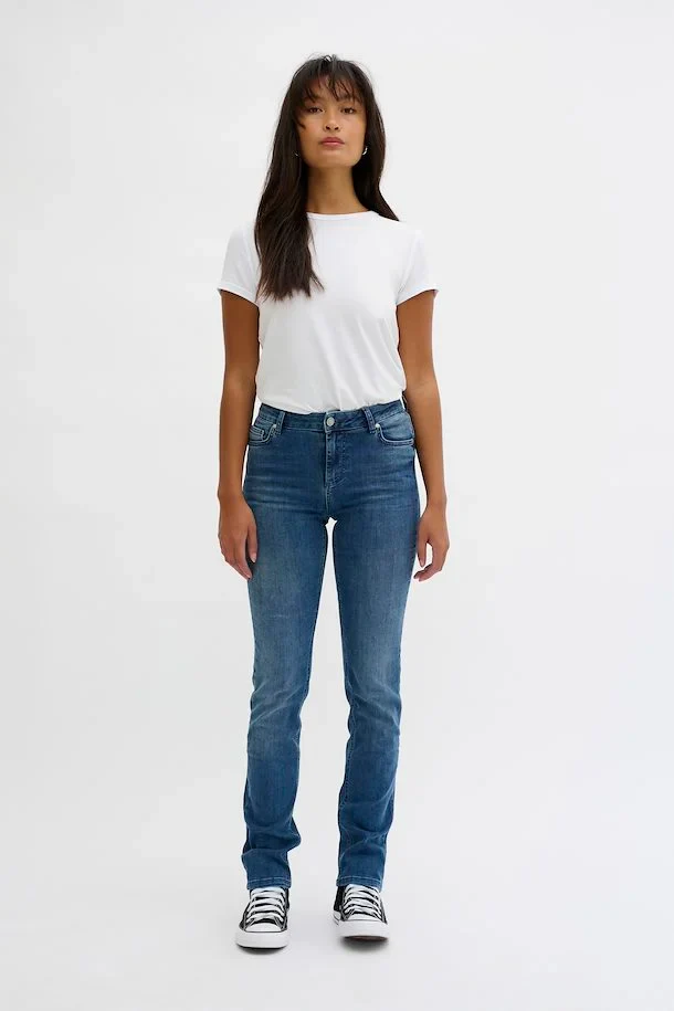My Essential Wardrobe The Celina 100 High Straight Y Medium Denim Blue - Image 3