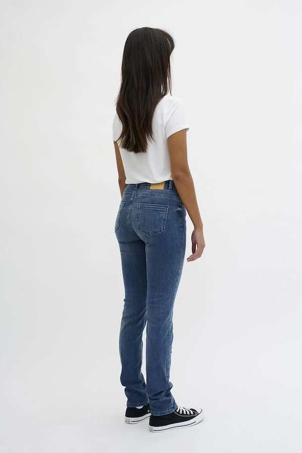 My Essential Wardrobe The Celina 100 High Straight Y Medium Denim Blue - Image 5
