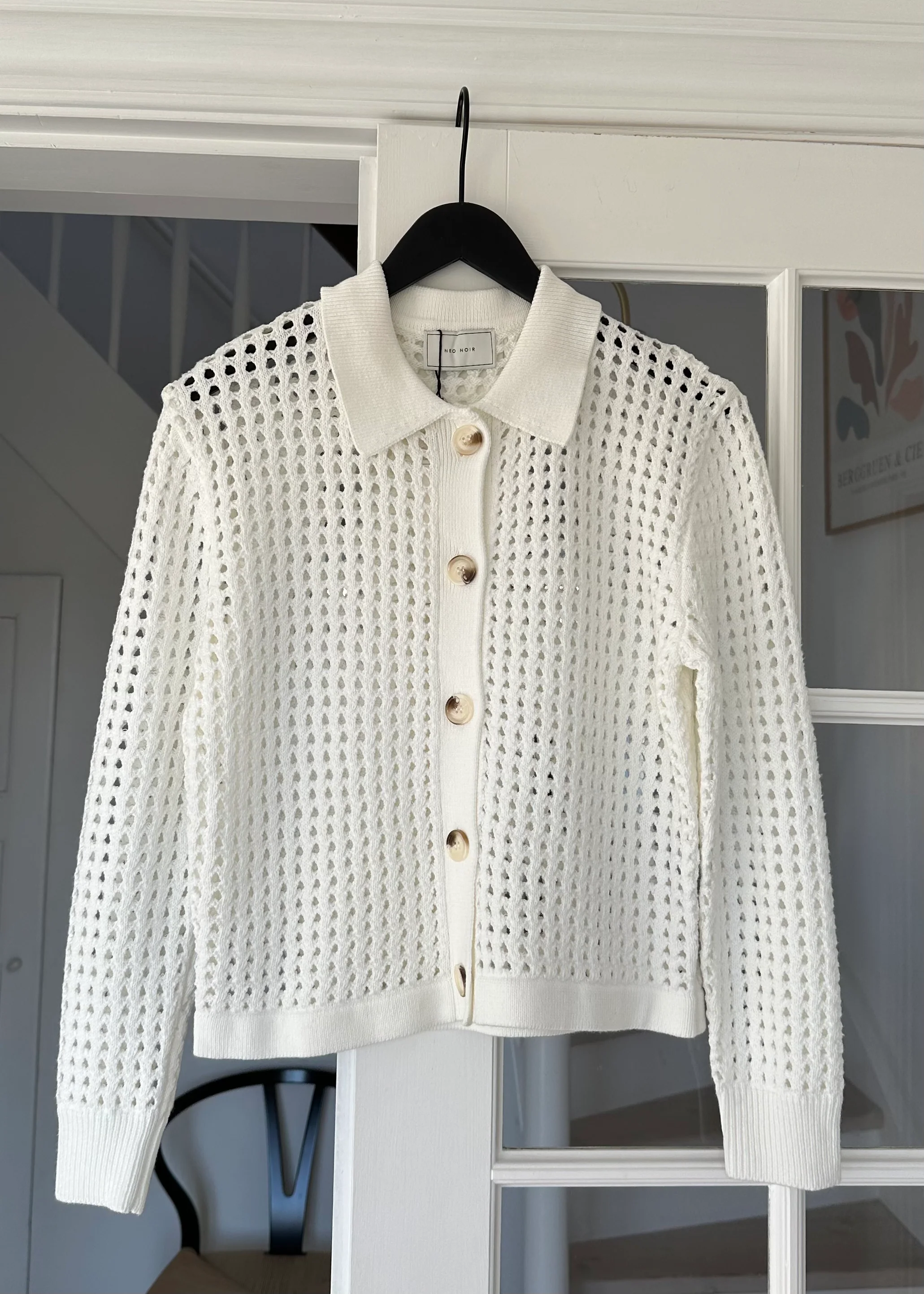 Neo Noir Laurana Crochet Cardigan Off White - Image 2
