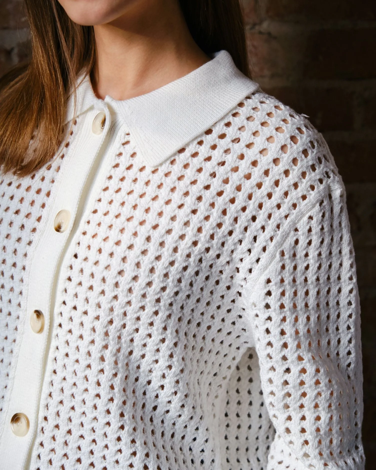 Neo Noir Laurana Crochet Cardigan Off White - Image 6