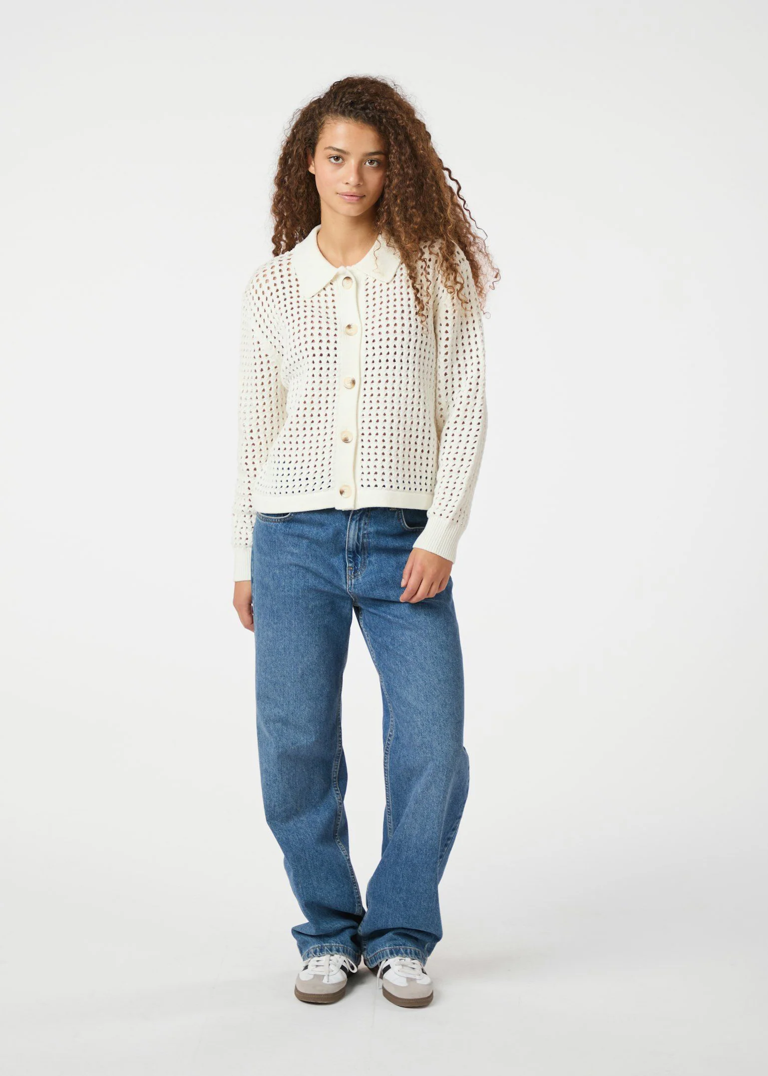 Neo Noir Laurana Crochet Cardigan Off White - Image 9