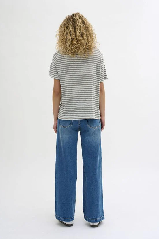 My Essential Wardrobe LisaMW Striped Tee Frost Gray Striped - Image 3