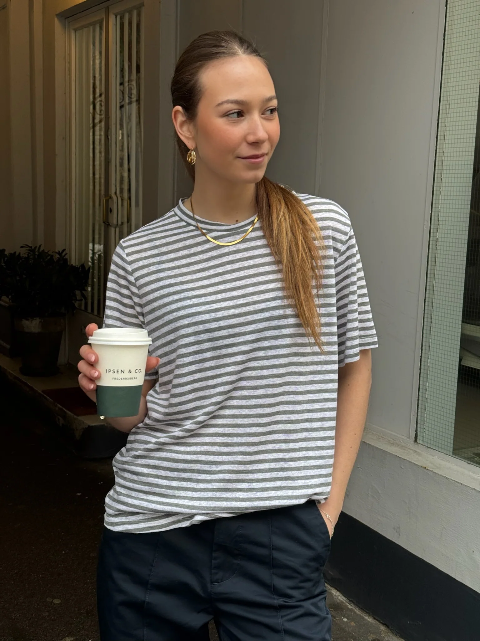 My Essential Wardrobe LisaMW Striped Tee Frost Gray Striped - Image 4