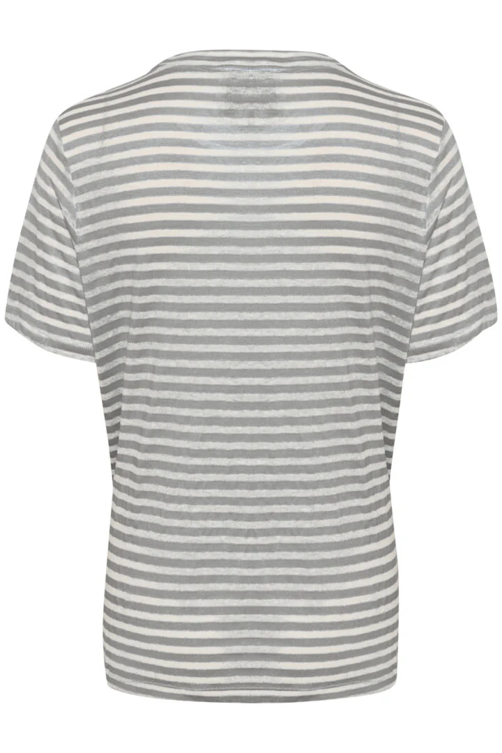 My Essential Wardrobe LisaMW Striped Tee Frost Gray Striped - Image 5