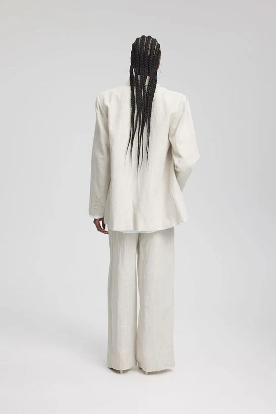 Gestuz LizaGZ linen HW pants Tammy Light Sand - Image 6