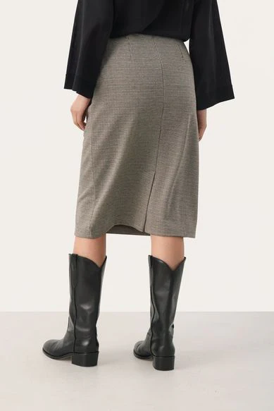 Part Two LorinnePW Skirt Brown Check - Image 3