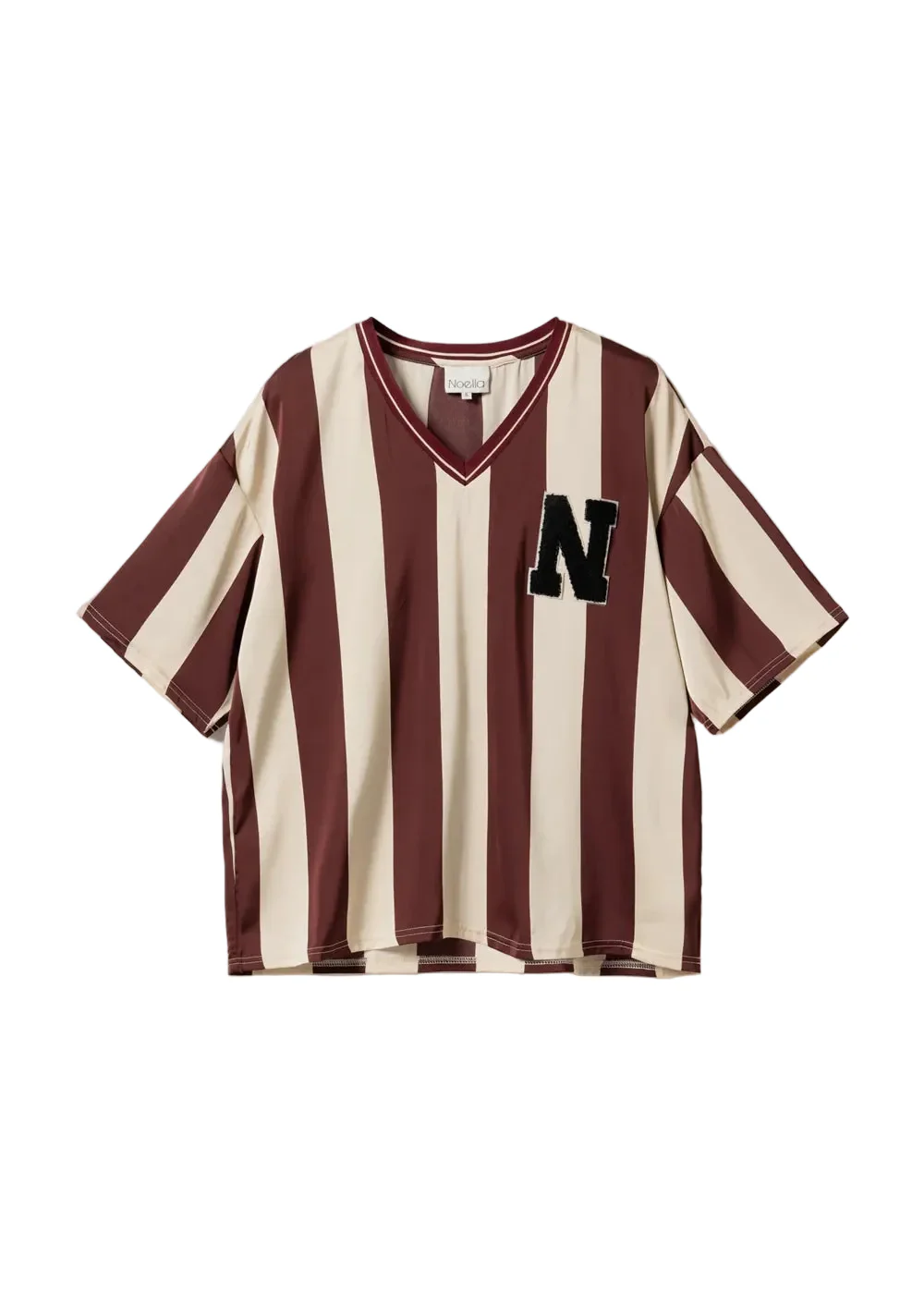Noella Lucena Blouse Mahogany Ivory Stripe - Image 4