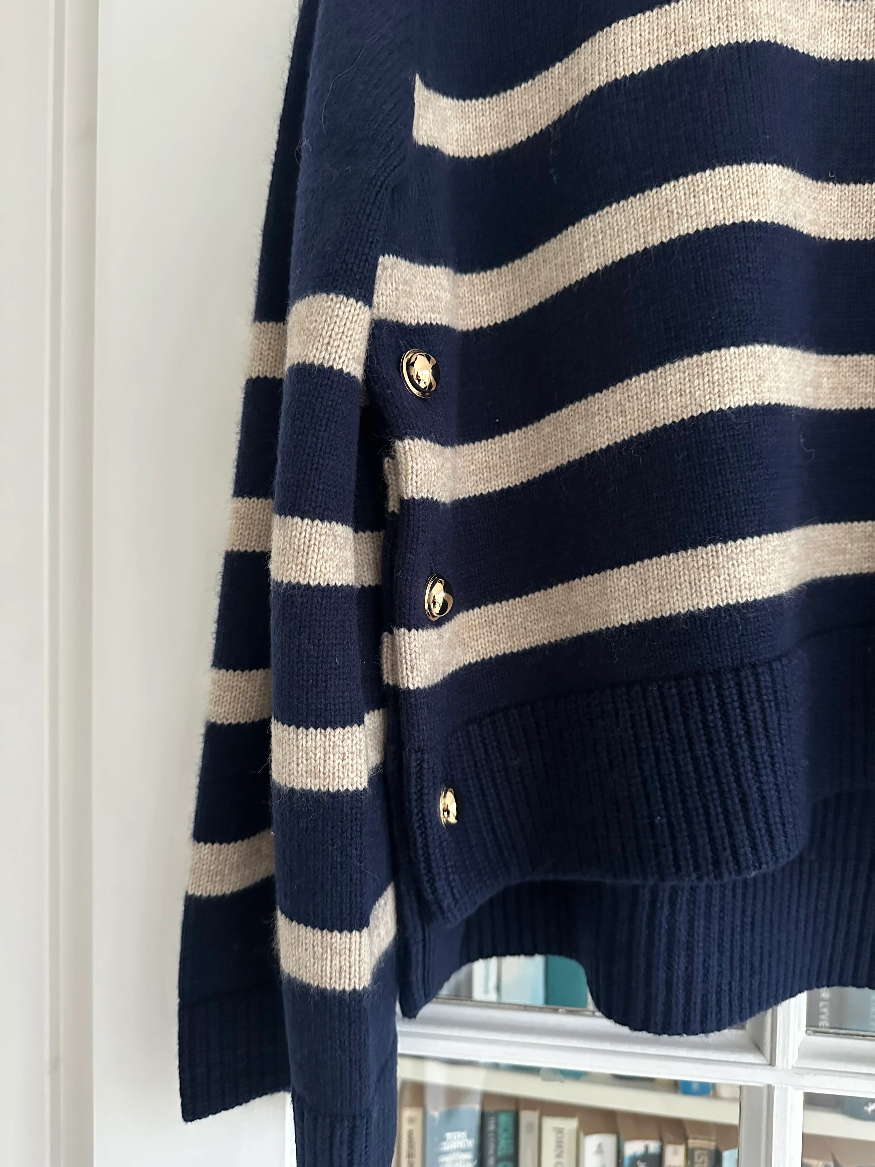 Co'Couture MajaCC O-Button Stripe Knit navy - Image 3