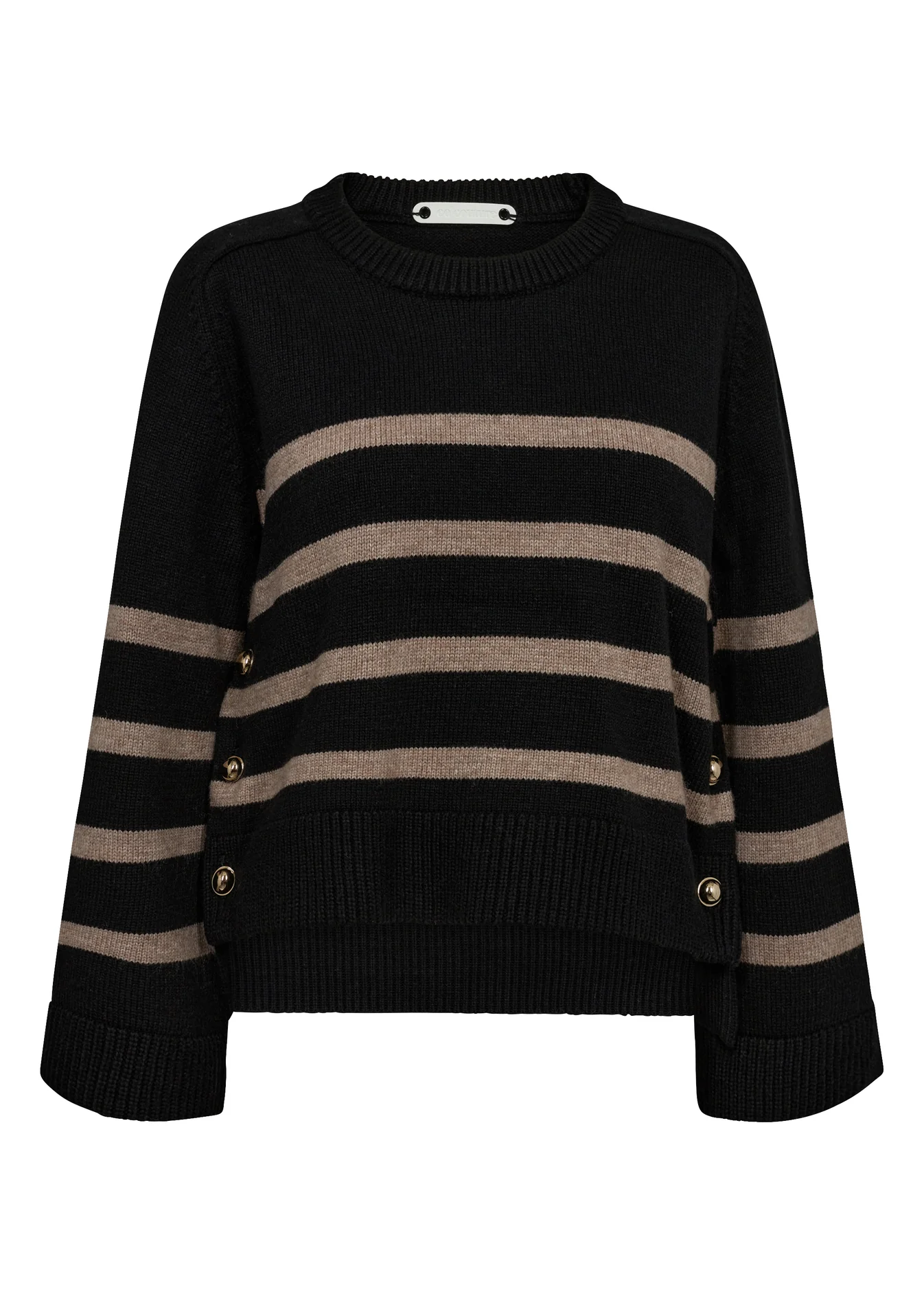 Co'Couture MajaCC O-Button Stripe Knit navy - Image 4