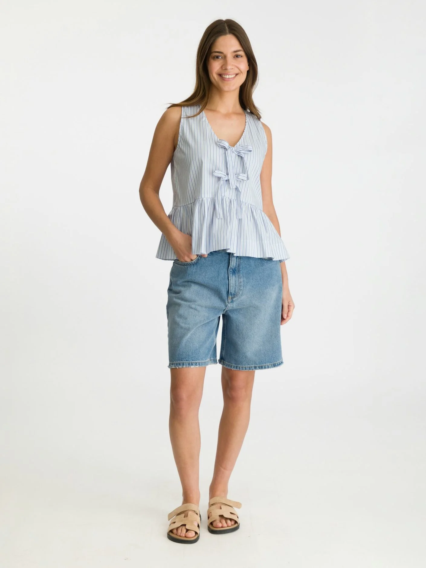 Neo Noir Manja Stripe Top light blue - Image 7