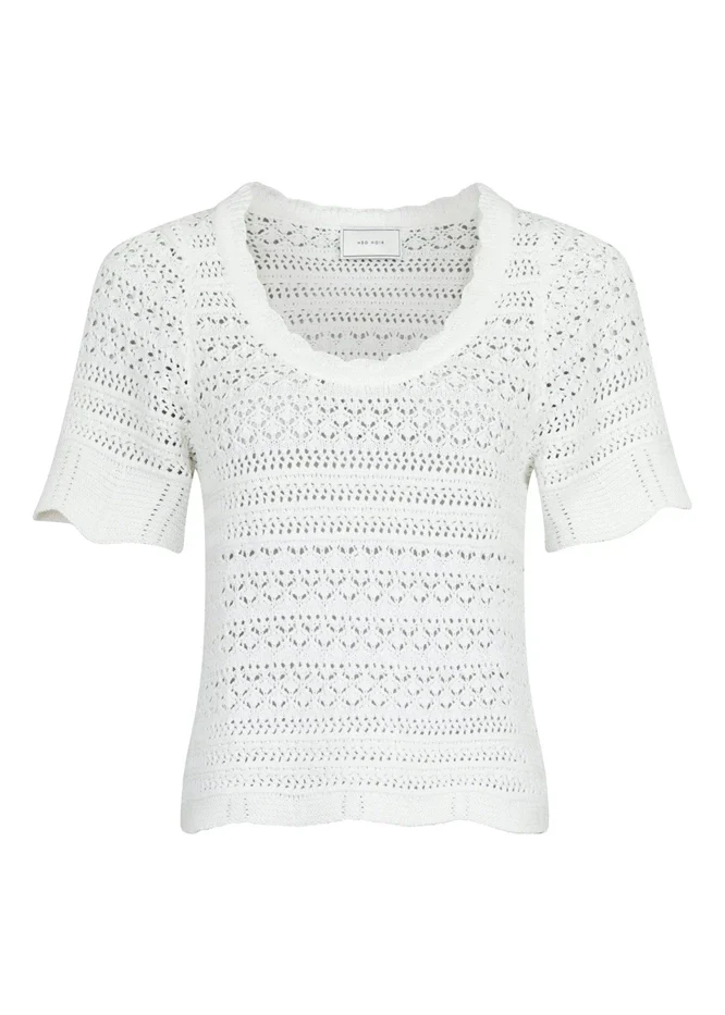 Neo Noir Meiko Knit Blouse off white - Image 7