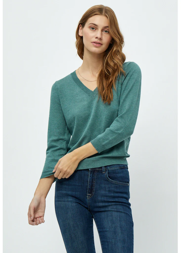 Minus MSMilla 3/4 Sleeve Knit Pullover Sea Mist Melange - Image 3