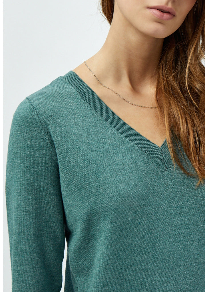 Minus MSMilla 3/4 Sleeve Knit Pullover Sea Mist Melange - Image 4