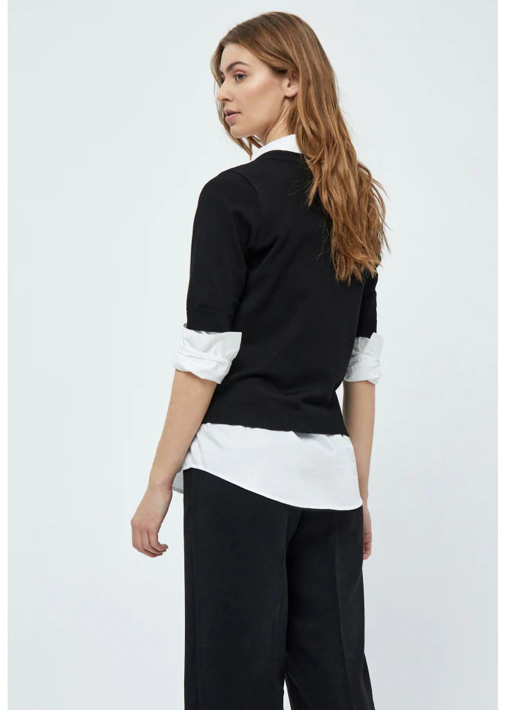 MSMilla V-Neck Knit Tee black - Image 3