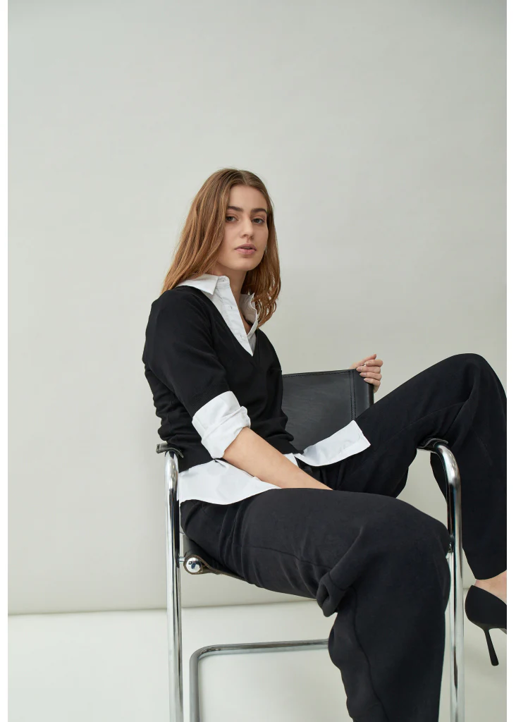 MSMilla V-Neck Knit Tee black - Image 5