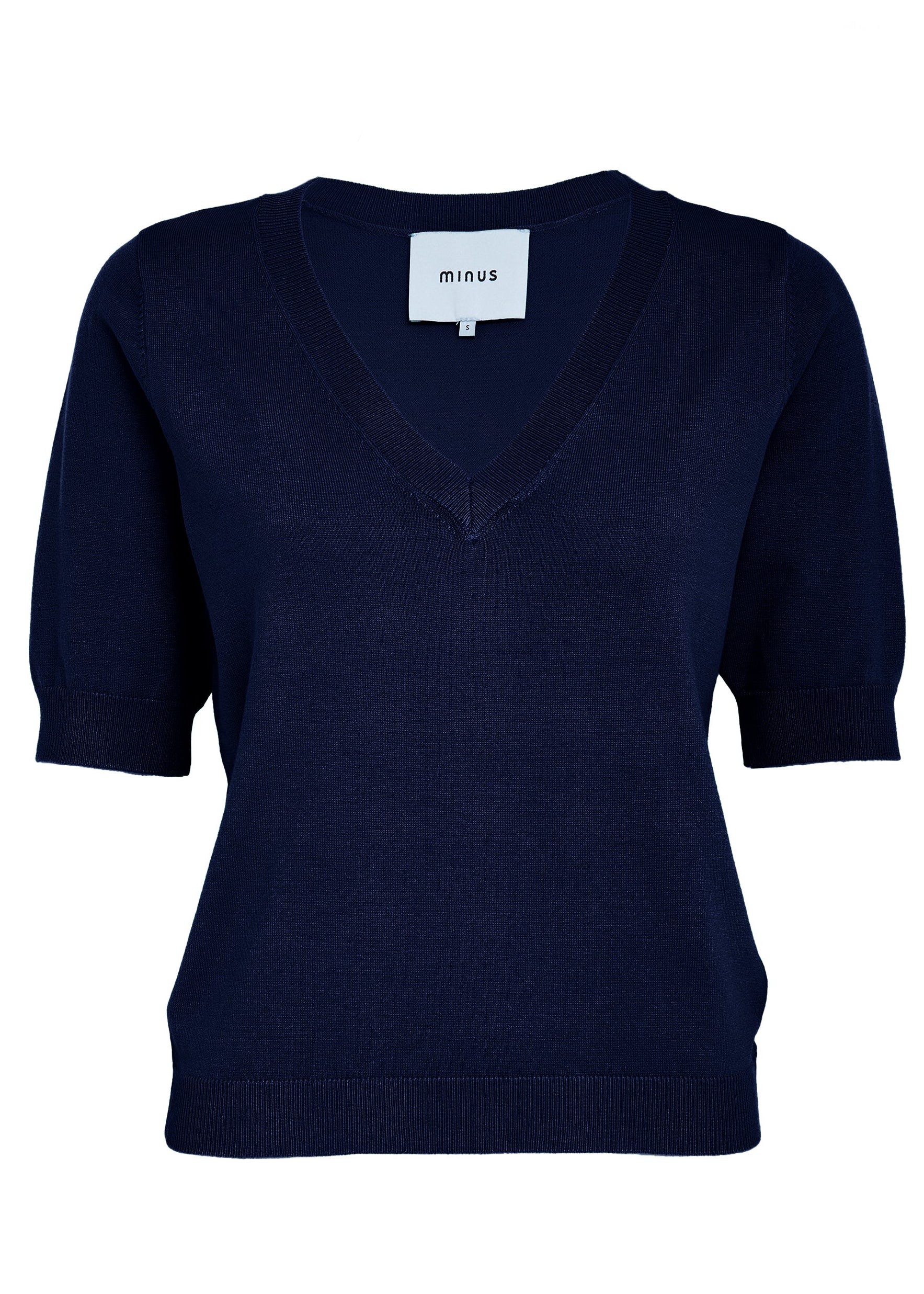 MSMilla V-Neck Knit Tee black iris (navy) - Image 3