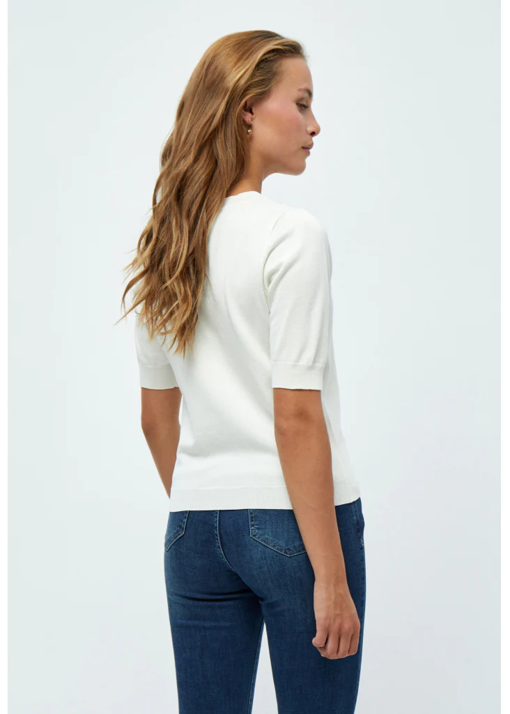 MSMilla V-Neck Knit Tee white - Image 5