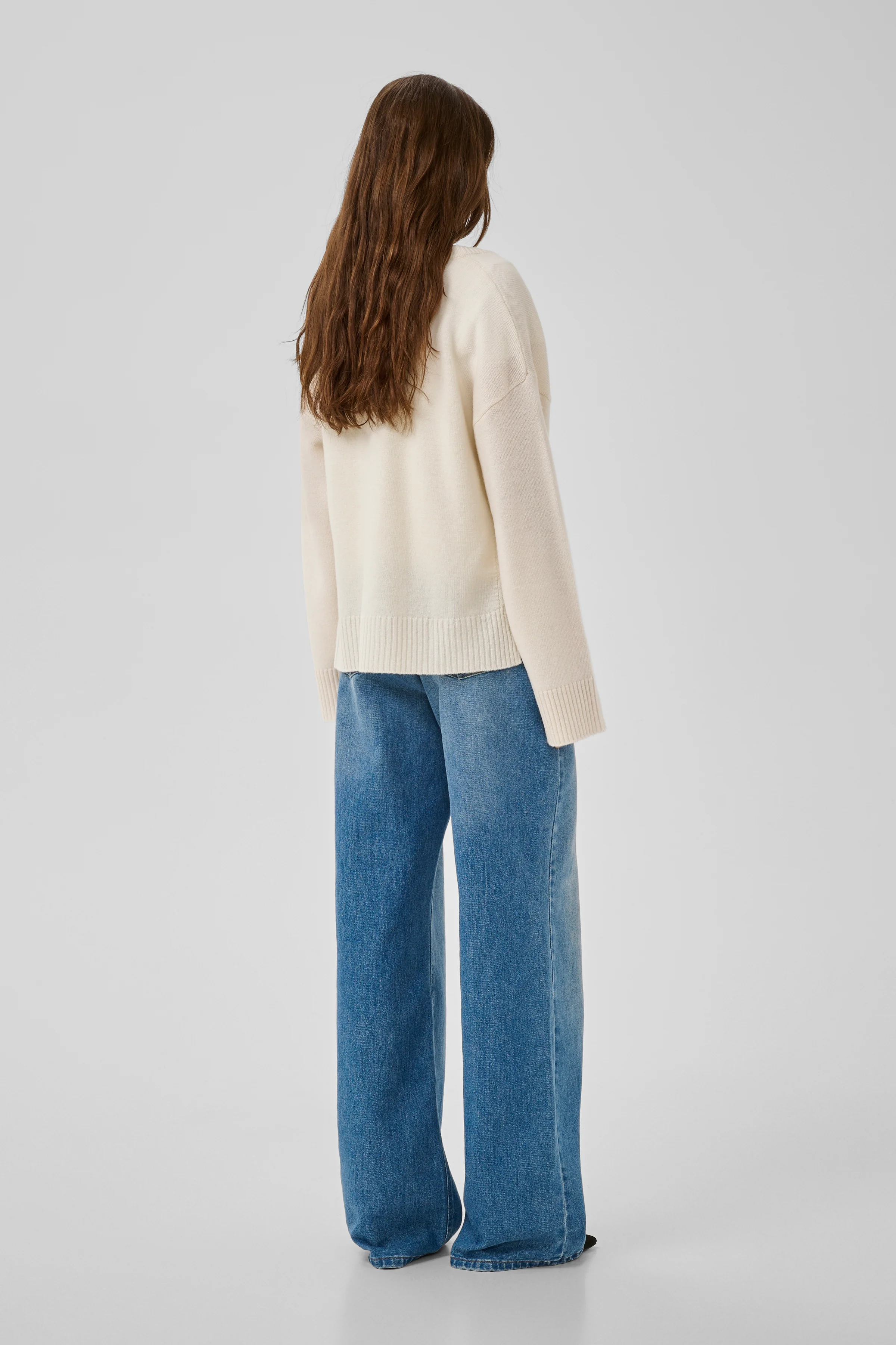 My Essential Wardrobe MWHuxi V-Neck Knit Pullover off-white - Image 3