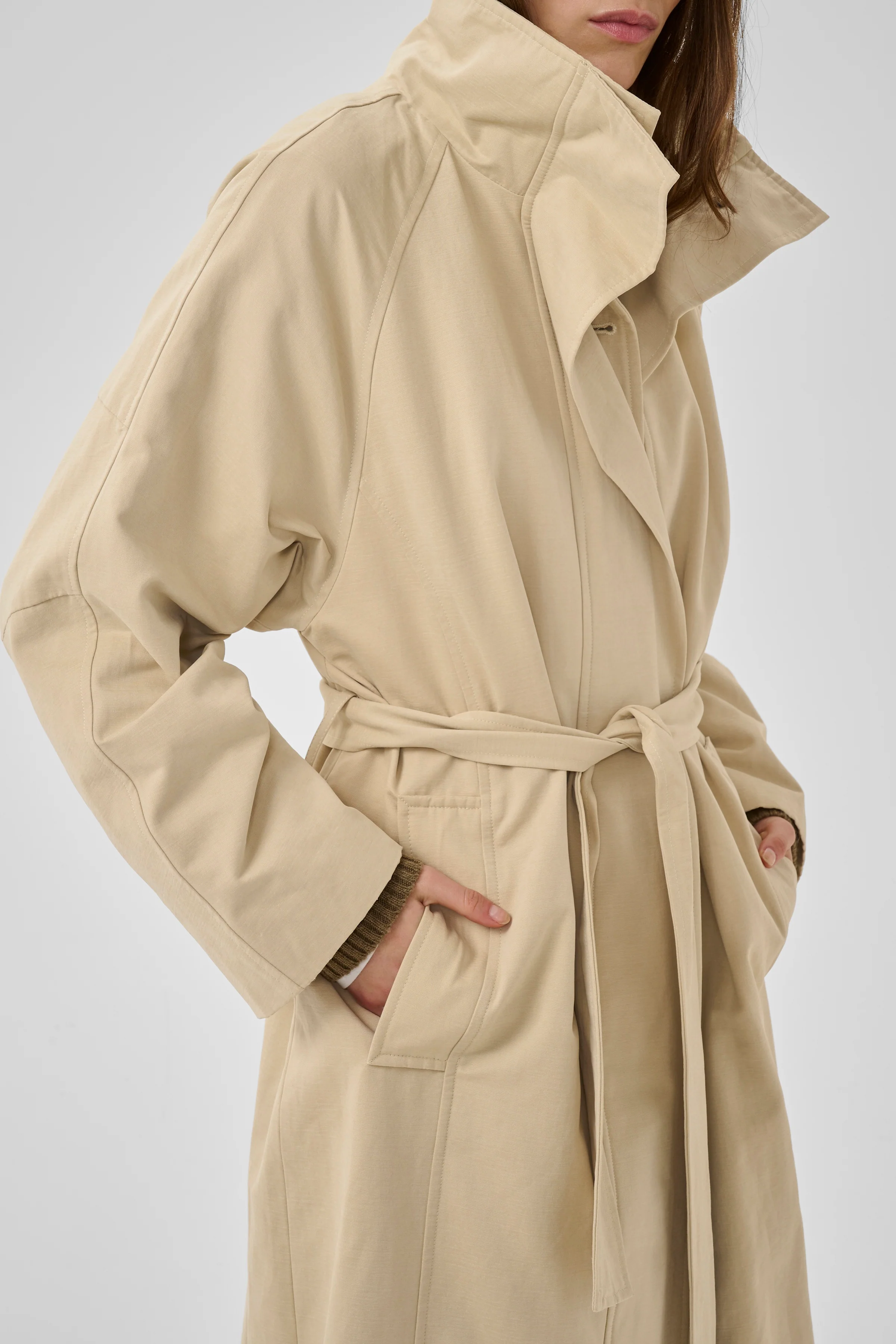 My Essential Wardrobe MWLyon Long Trenchcoat, Brown Rice - Image 4