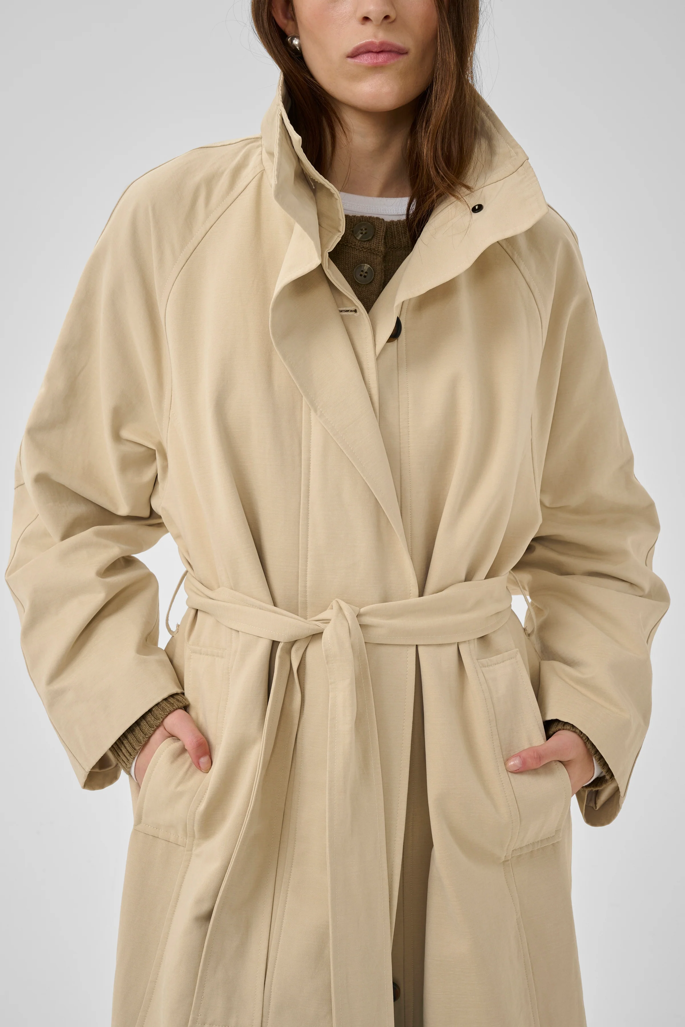 My Essential Wardrobe MWLyon Long Trenchcoat, Brown Rice - Image 6
