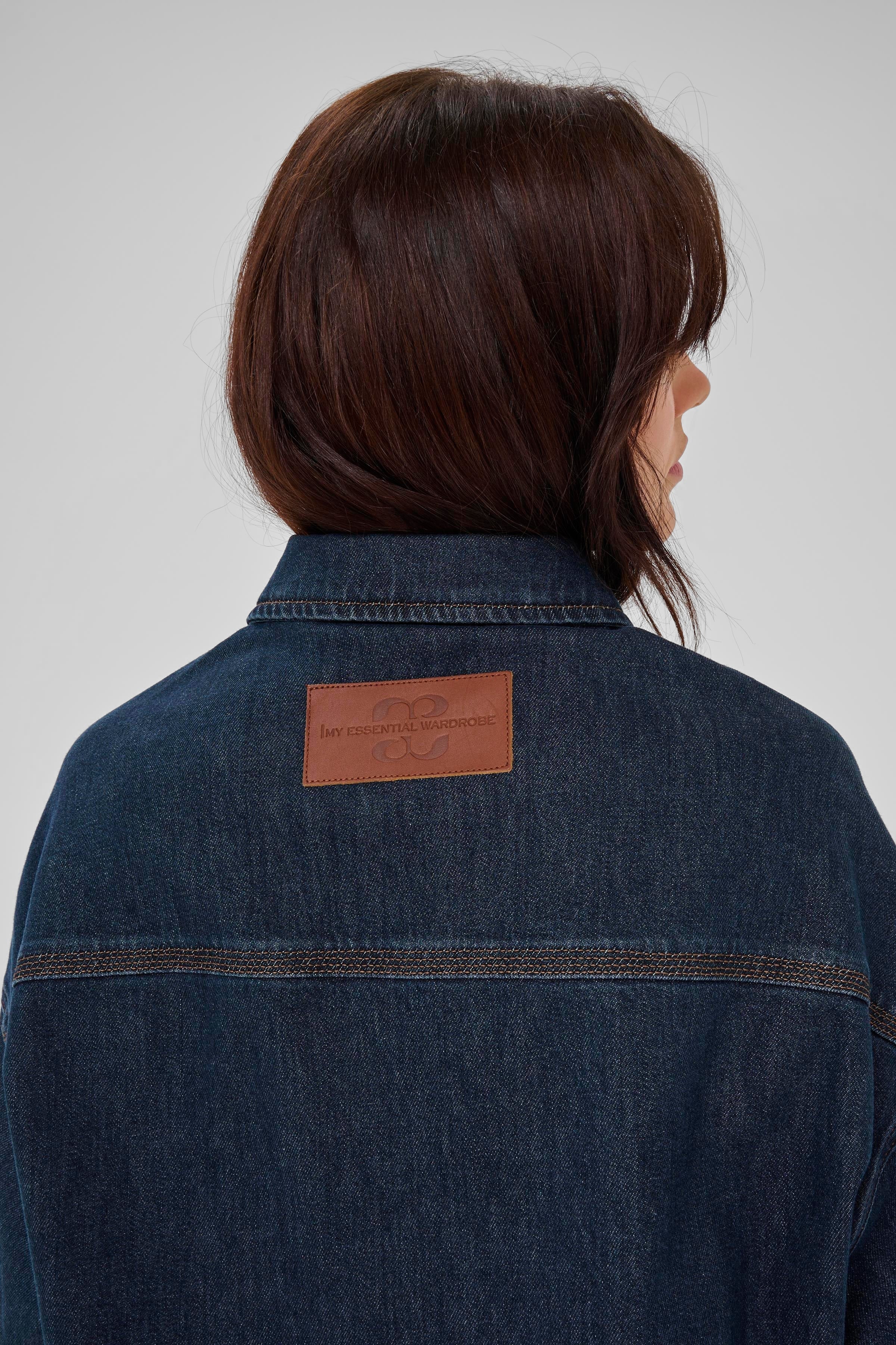 My Essential Wardrobe MWMalle 139 Deco Denim Jacket Dark Blue - Image 5