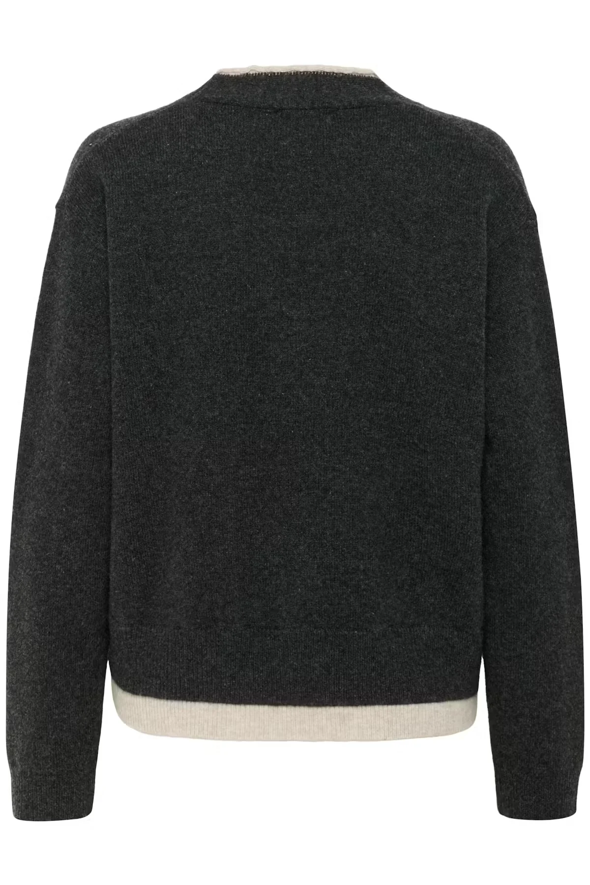 My Essential Wardrobe MWTracy Knit Cardigan Dark Grey Melange - Image 5
