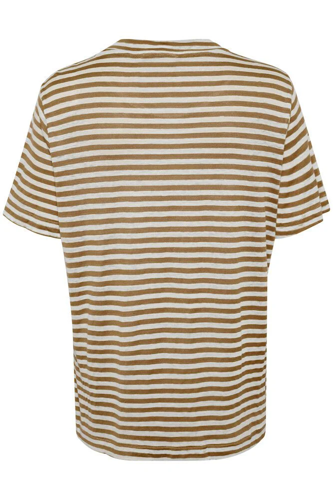 My Essential Wardrobe LisaMW Striped Tee Dijon Striped Brown - Image 5