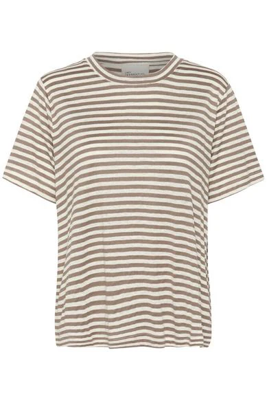 My Essential Wardrobe LisaMW Striped Tee Major Brown Striped Brown - Image 2