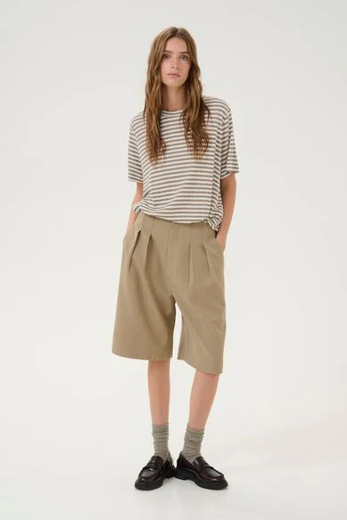 My Essential Wardrobe LisaMW Striped Tee Major Brown Striped Brown - Image 3