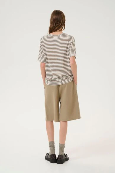 My Essential Wardrobe LisaMW Striped Tee Major Brown Striped Brown - Image 4