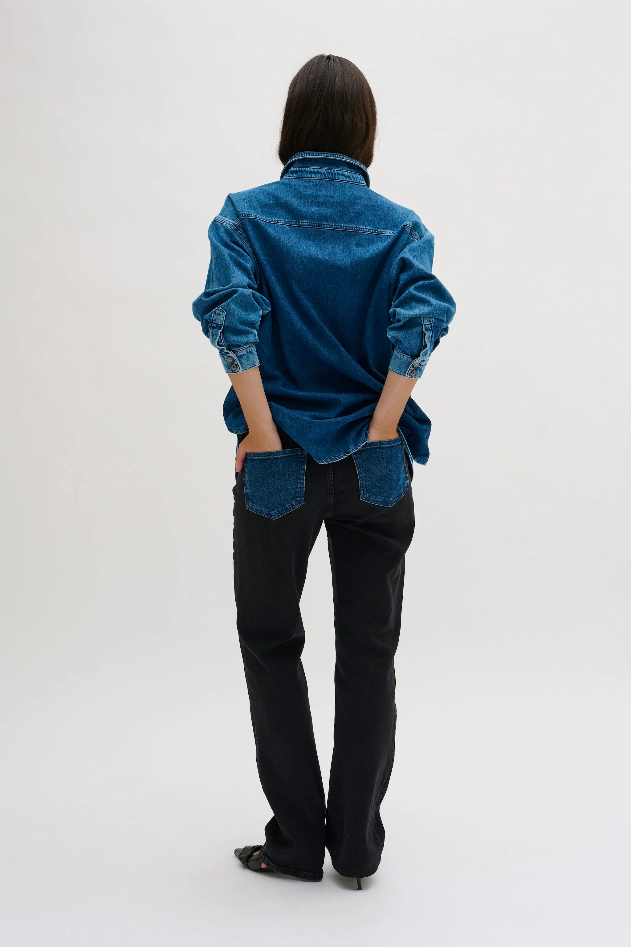 My Essential Wardrobe Stellamw Denim High Straight Dark Grey - Image 6