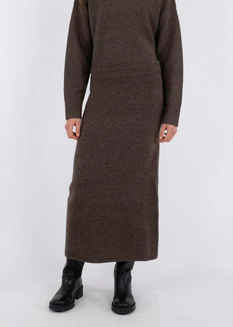 Neo Noir Ashanti Knit Skirt brown melange - Image 5