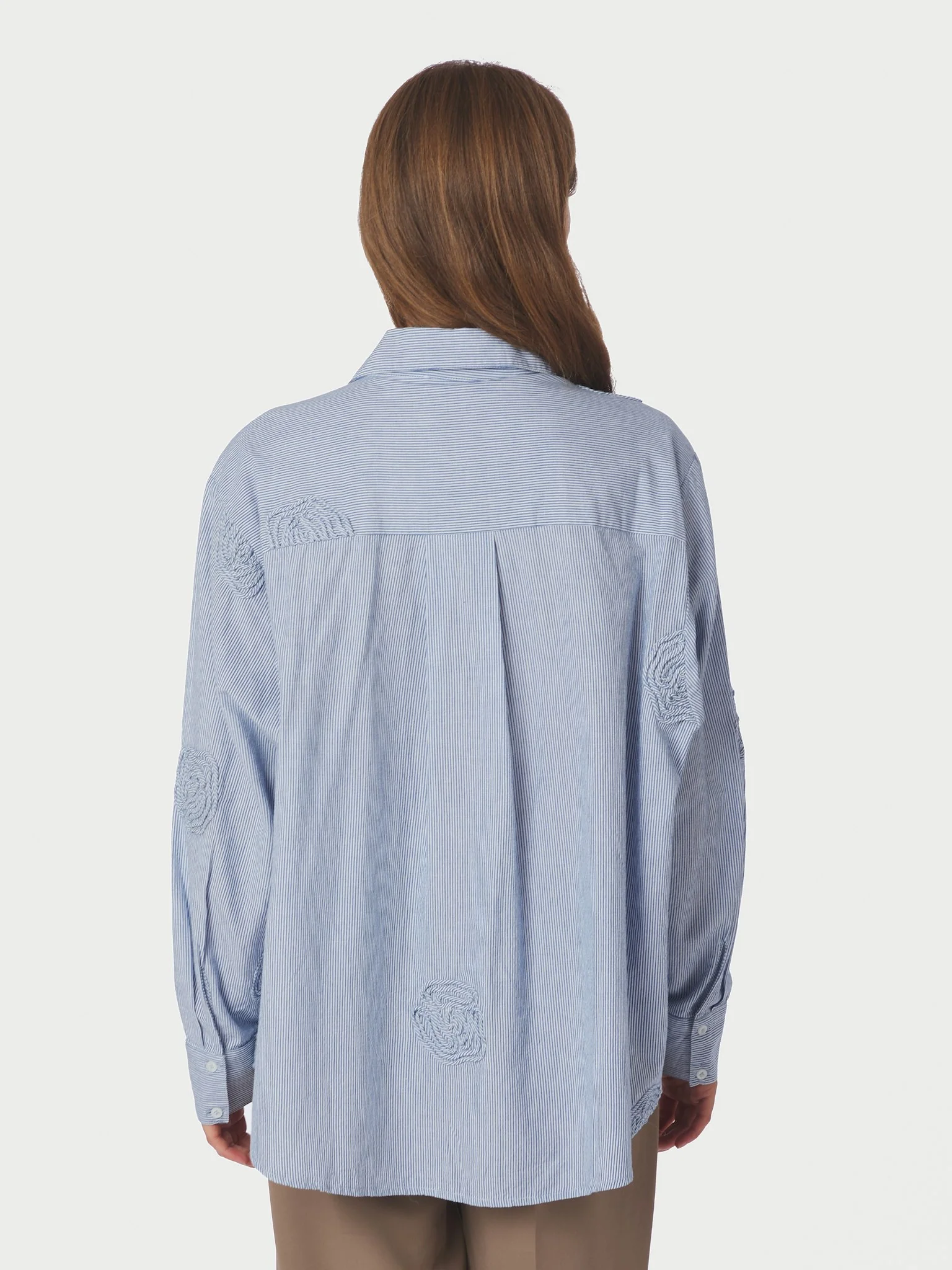 Neo Noir Dalma Dori Mini Stripe Shirt Blue - Image 7