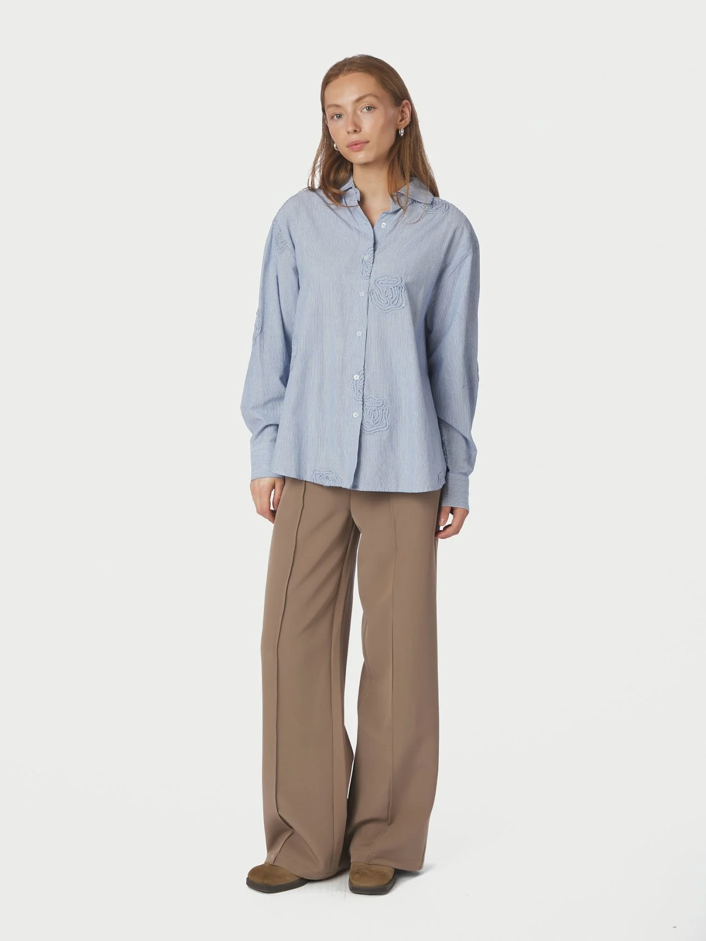 Neo Noir Dalma Dori Mini Stripe Shirt Blue - Image 8