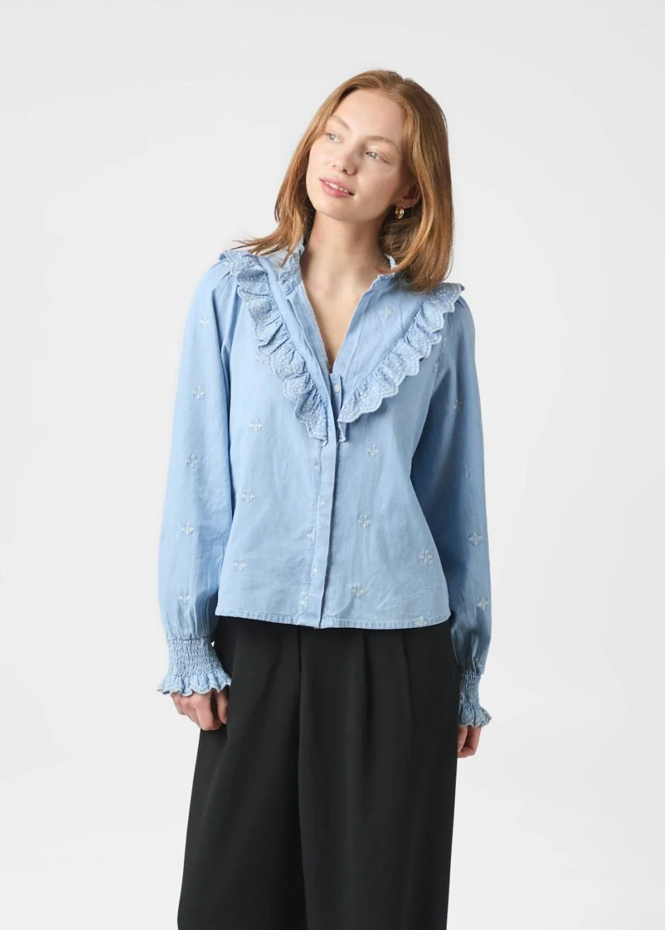 Neo Noir Degas Denim Blouse Light Blue - Image 3