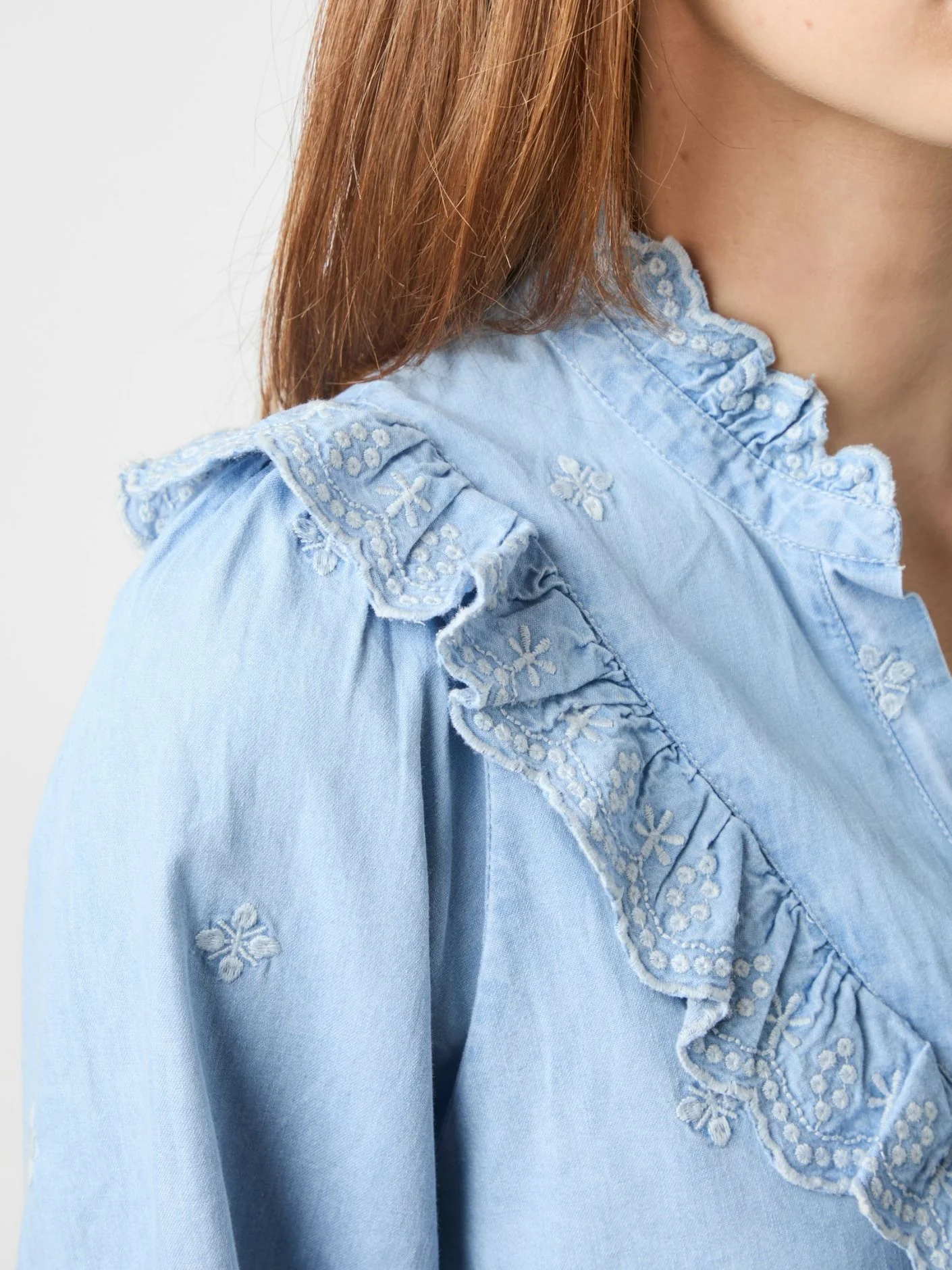 Neo Noir Degas Denim Blouse Light Blue - Image 6