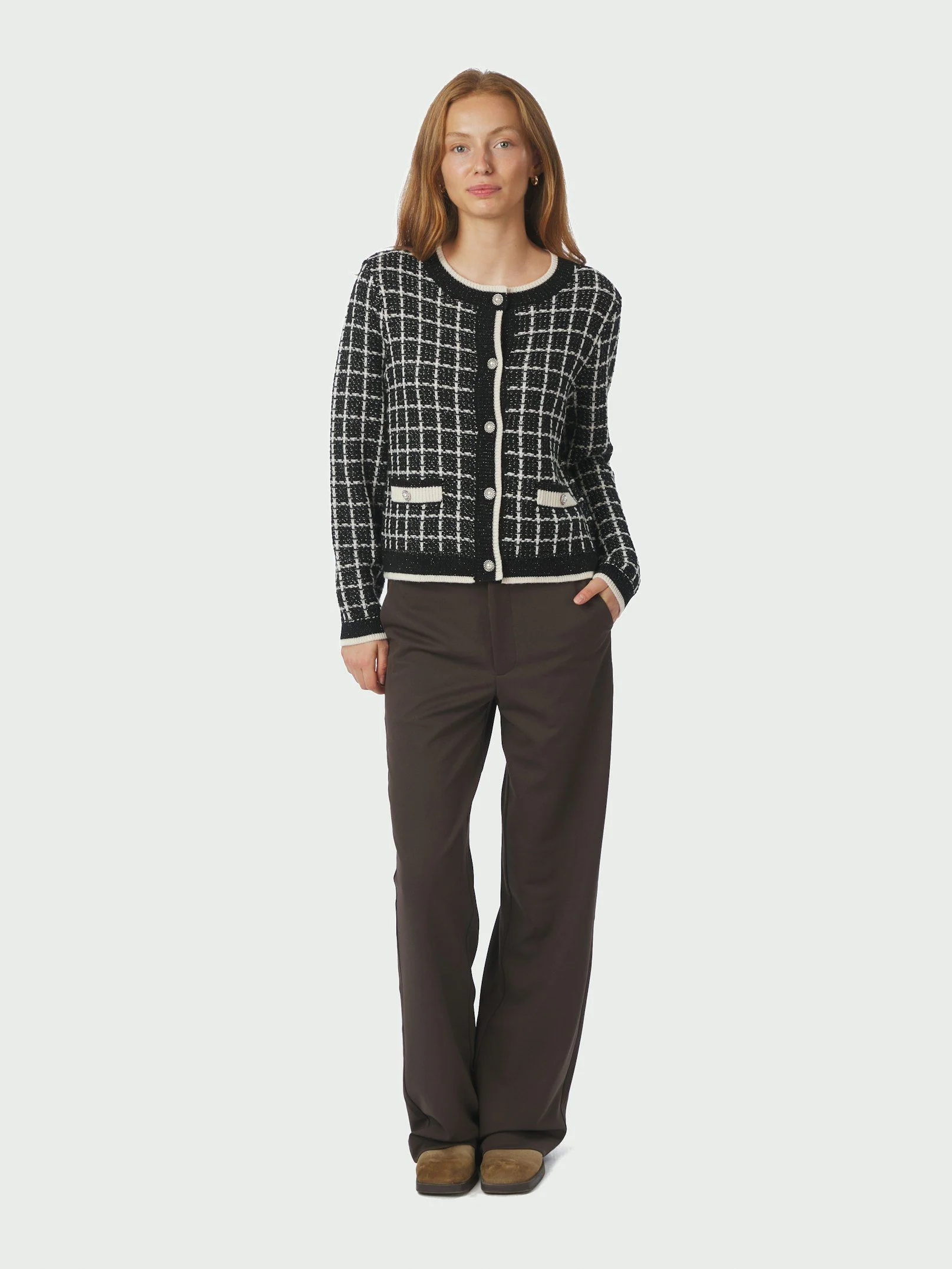 Neo Noir Doro Stitch Knit Cardigan Black - Image 2