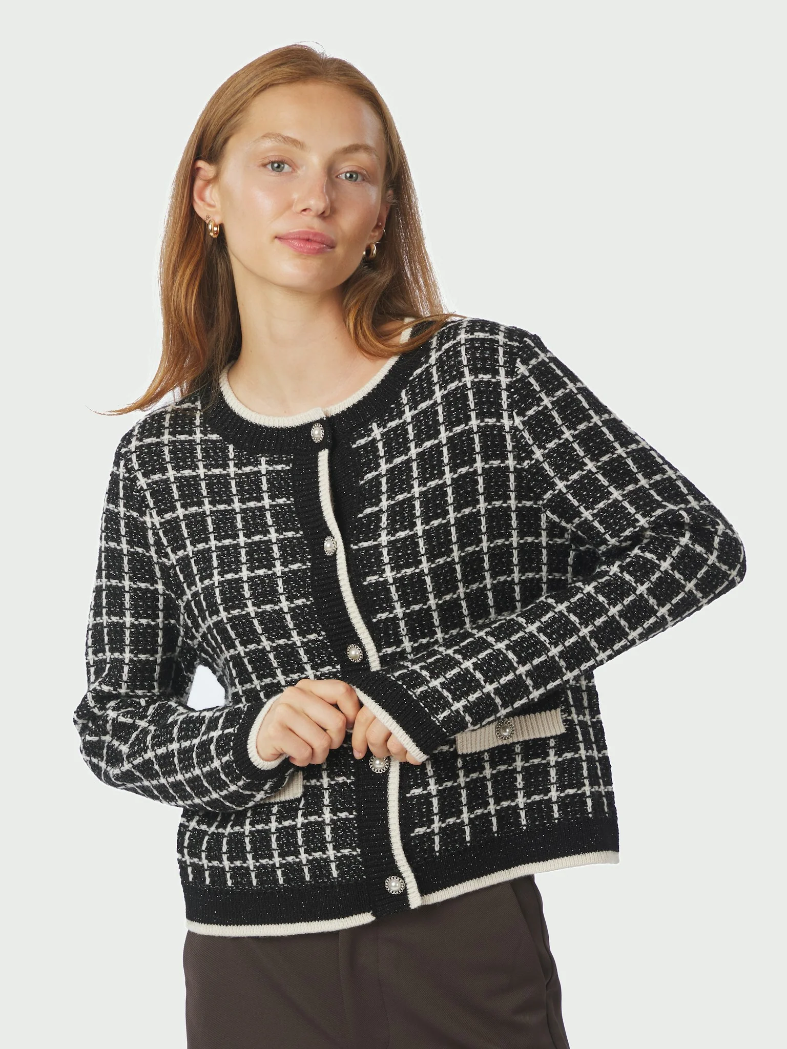 Neo Noir Doro Stitch Knit Cardigan Black - Image 3