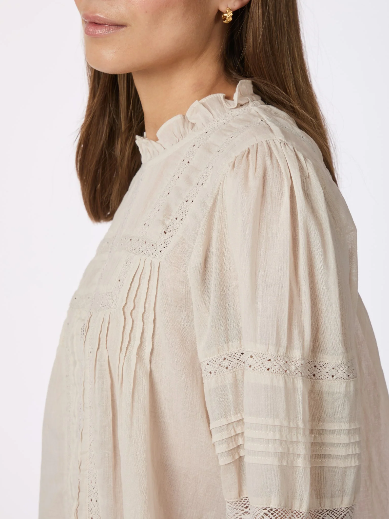 Neo Noir Ebba S Voile Blouse Ivory - Image 4