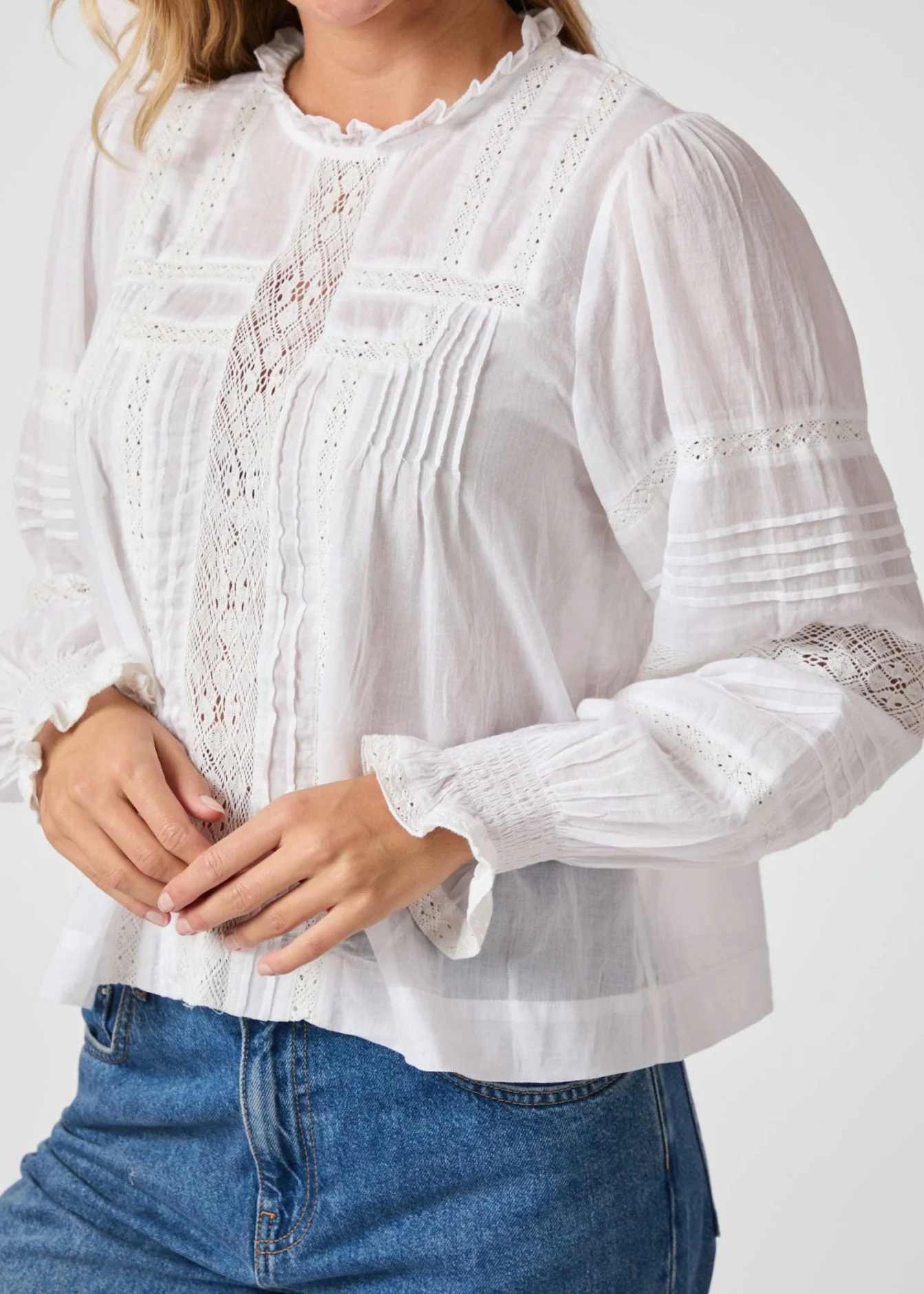 Neo Noir Ebba S Voile Blouse White - Image 2