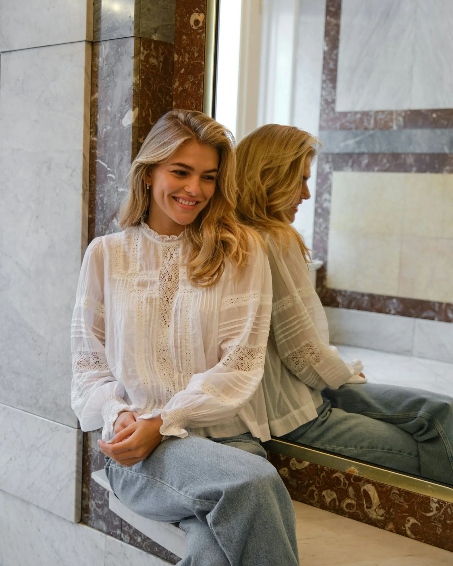 Neo Noir Ebba S Voile Blouse White - Image 6