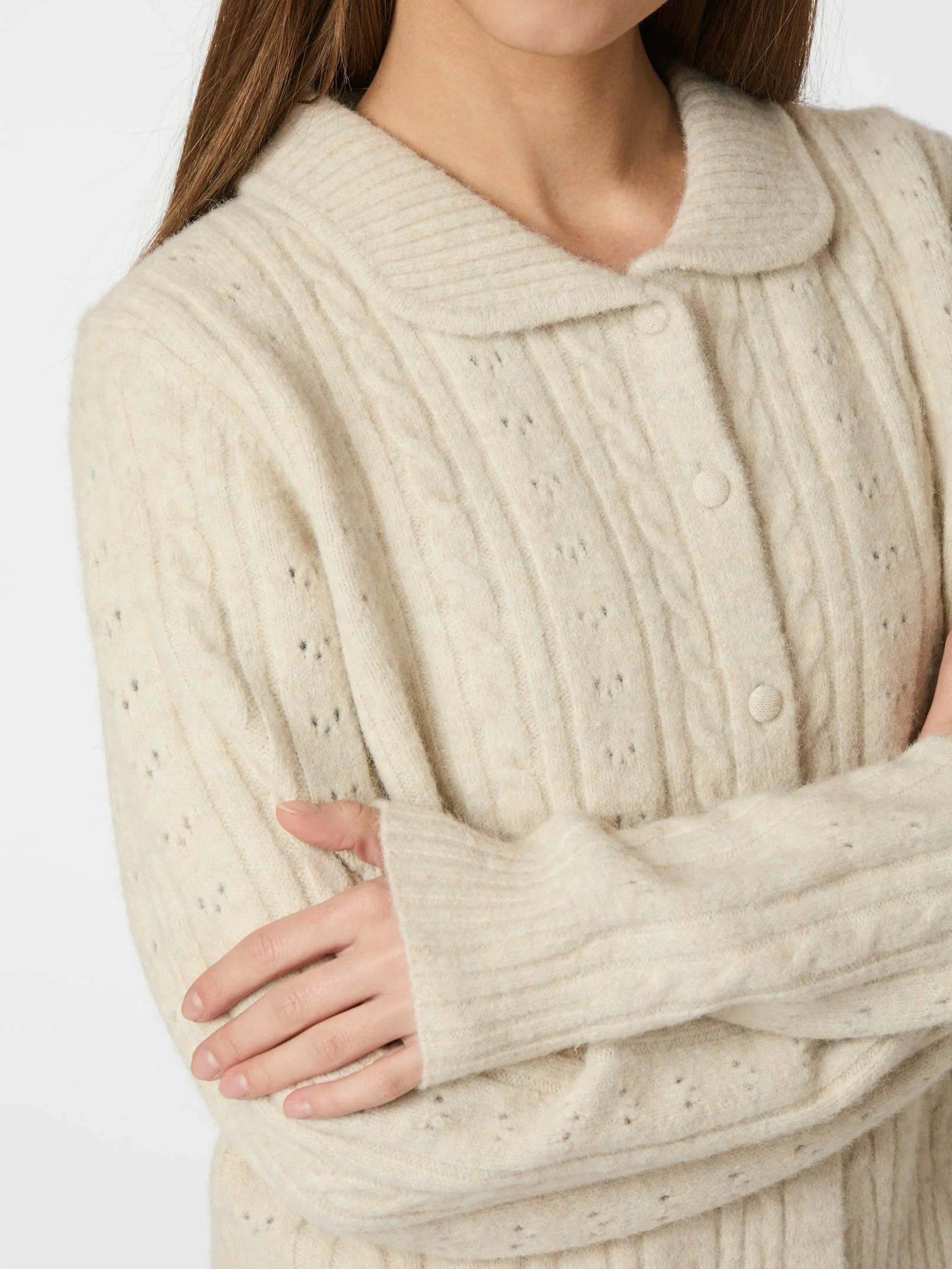 Neo Noir Emelie Cardigan Ivory - Image 10