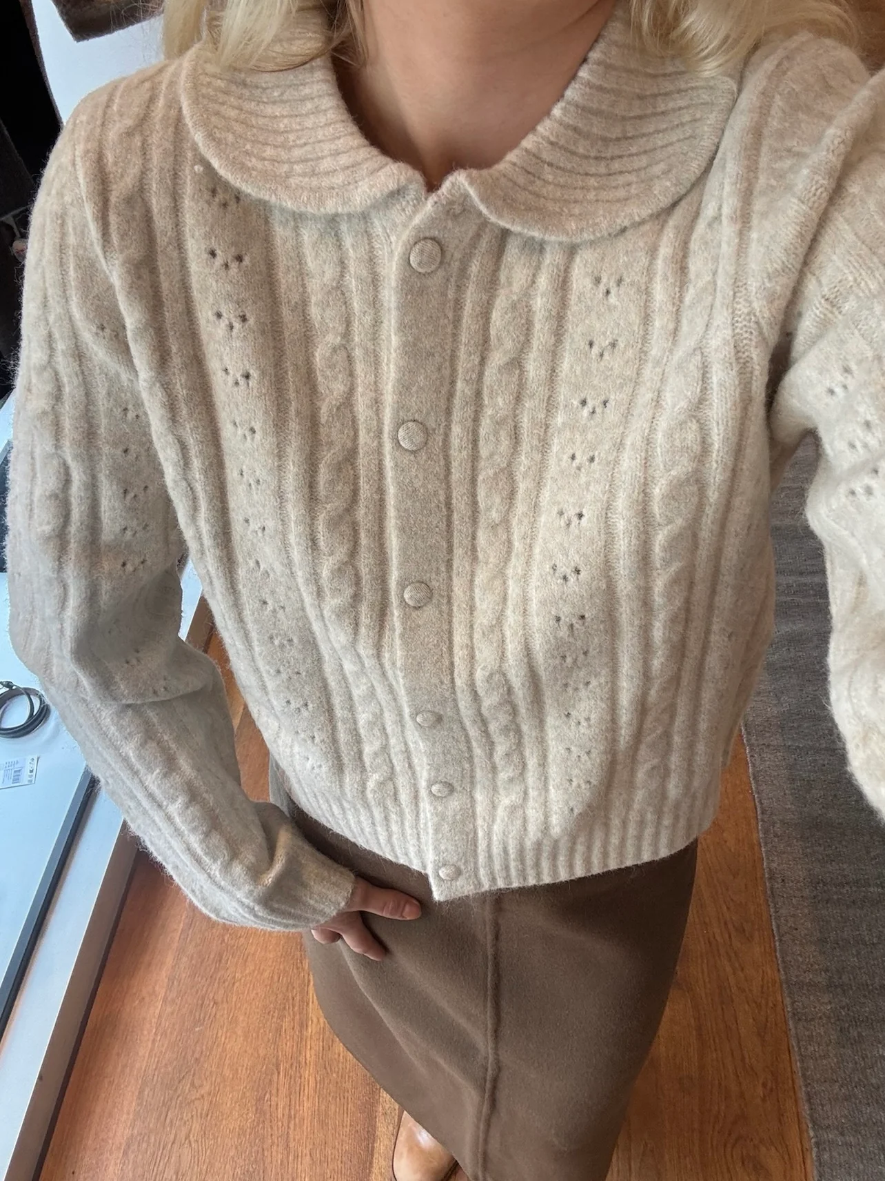 Neo Noir Emelie Cardigan Ivory - Image 4