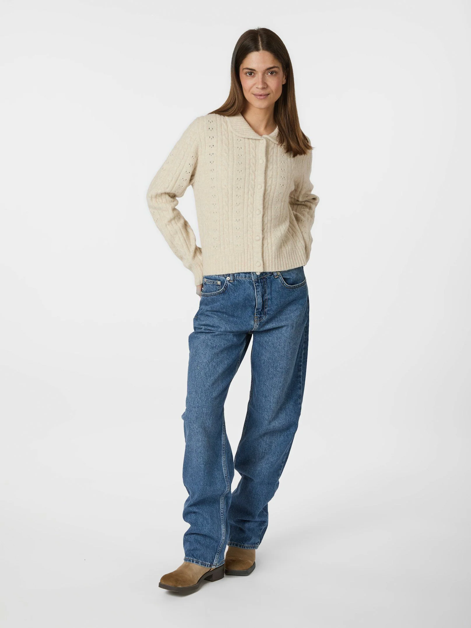 Neo Noir Emelie Cardigan Ivory - Image 7